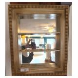 Wooden Shadowbox Display Cabinet with Mirror