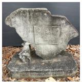 Concrete Sculpture of Bird and State Outline 21x12