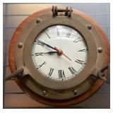 Nautical-Style Brass Porthole Wall Clock