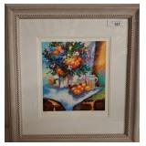 Framed Floral Print, Signed, 22ï¿½24