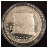 1987 U.S. Constitution Silver Dollar Coin