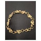 10K Gold Cherub Bracelet with Diamond Accents