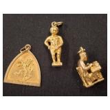 10K Gold Charms and Pendant Set, 10.5g