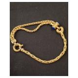 18K Gold Rope Chain Bracelet, 9.2 Grams