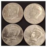 Four Kennedy Half Dollars, 1974 Dated