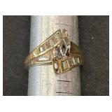 14K Gold Ring with Diamond Accents