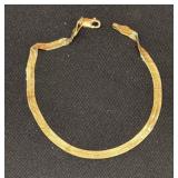 14K Gold Flat Chain Bracelet, 2.3 Grams