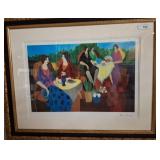 Framed Print Featuring Social Gathering Scene