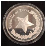 1999 Republic of Texas Silver Round Coin