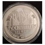 2015 Rockefeller 1 Troy Oz .999 Fine Silver Round