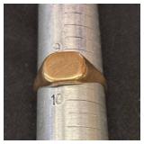 10K Gold Ring with Signet Design