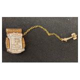 10K Gold President Lapel Pin with Chain