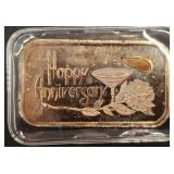 1989 Silvertowne 1 Oz .999 Fine Silver Bar