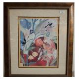 Framed Floral Abstract Painting