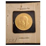 1925 Gold Sovereign Coin in Holder