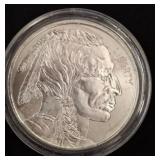 One Troy Ounce .999 Fine Silver Buffalo Round