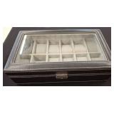 Plexi-Glass-Top Watch Storage Box, 12 Slots