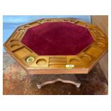 Octagonal Wood Game Table with Felt Top