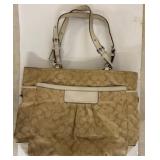 Coach Signature Canvas Tote Bag with Pink Interior