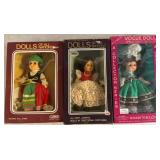 3 Dolls in National and Collector Costumes