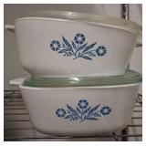 Two CorningWare Dishes with Glass Lids
