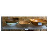 Wooden and Ceramic Bowls, 4 Pieces