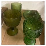 Pressed Green Glassware