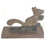 Cast Iron Squirrel Nutcracker with Wood Base