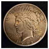 1922 Peace Silver Dollar Coin