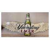 Yuengling Lager Metal Sign with Wings, 38in