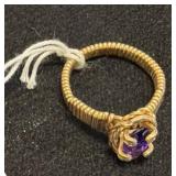 Handmade 14K Wire Wrapped Amethyst Ring
