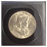 1951 Franklin Half Dollar Coin in Case