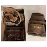 Two Leather Tool Belts, AWP And CLC Brands