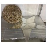 Mirrored Star Decor and Woven Decorative Sphere