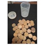 Wheat Cents with Plastic Coin Tube