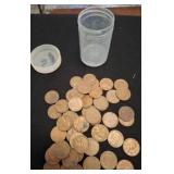 Wheat Cents with Plastic Coin Tube