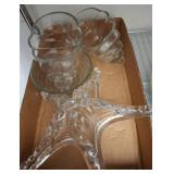 Decorative Glass Shell Form Stands and Bowl