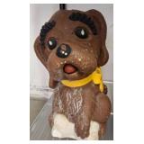 Dog Grave Marker With Yellow Collar statue