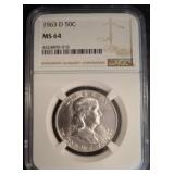 1963-D Franklin Half Dollar, NGC MS64