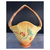 Roseville Pottery Handled Basket, Pattern 809-8