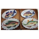 4 Vietri Hand-Painted Fish Plates