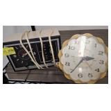 Clock Radio and Decorative Wall Clock