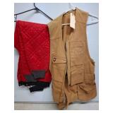 Bucket Boss Vest and Quilted Red Jacket