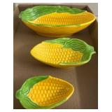 Ceramic Corn-Shaped Serving Dishes Set