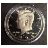 1992 S Kennedy Half Dollar in Plastic Capsule