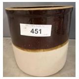 Two-Tone Stoneware Crock, 8-inch Height