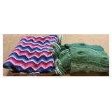 Two Knitted Blankets or Throws