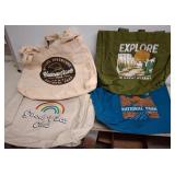 Four Canvas Totebags with Nature Themes