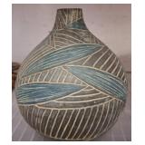 Hand-Decorated Ceramic Vase With Abstract Design