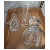 Clear Glass Decor Items, Tree, Vase.